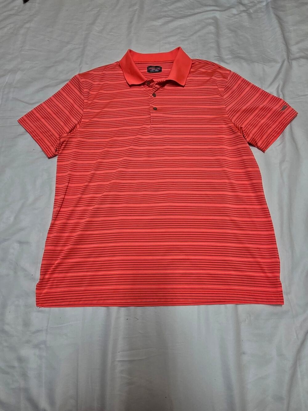 Grand Slam Coral Striped Polo